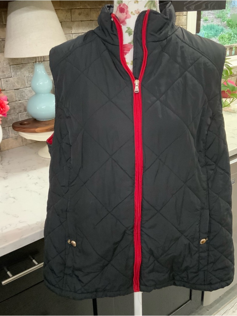 Lauren Ralph Lauren Quilted Full Zip Black Puffer Vest Womens 2X Pockets Preppy